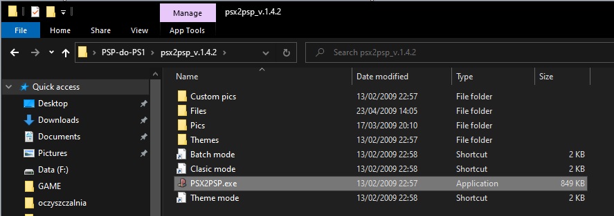 PSX2PSP struktura folderów